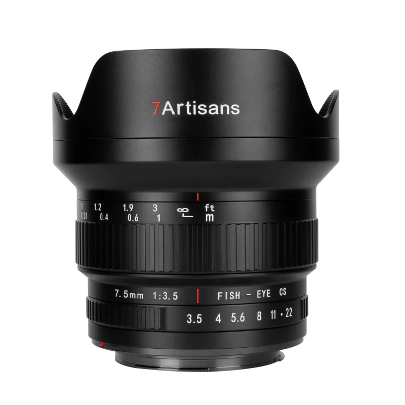 7 Artisans - Lens - APS-C 7.5mm F3.5 voor Canon EF-vatting, zwart